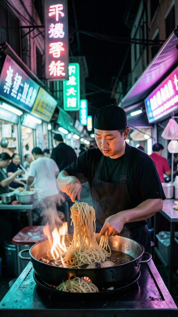60 seconds of night market noodles. Volume up.